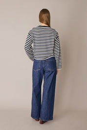 Maglia girocollo boxy a righe