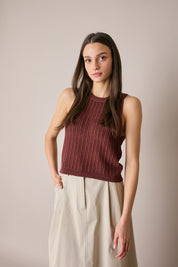 Top in cotone traforato