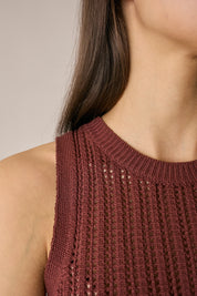 Top in cotone traforato