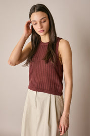 Top in cotone traforato