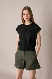 Maglia in lino e cotone con maniche kimono