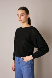 Maglia relaxed in lino e cotone