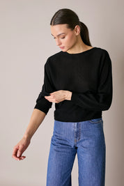 Maglia relaxed in lino e cotone