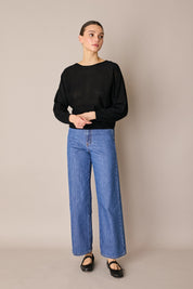 Maglia relaxed in lino e cotone