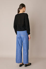 Maglia relaxed in lino e cotone