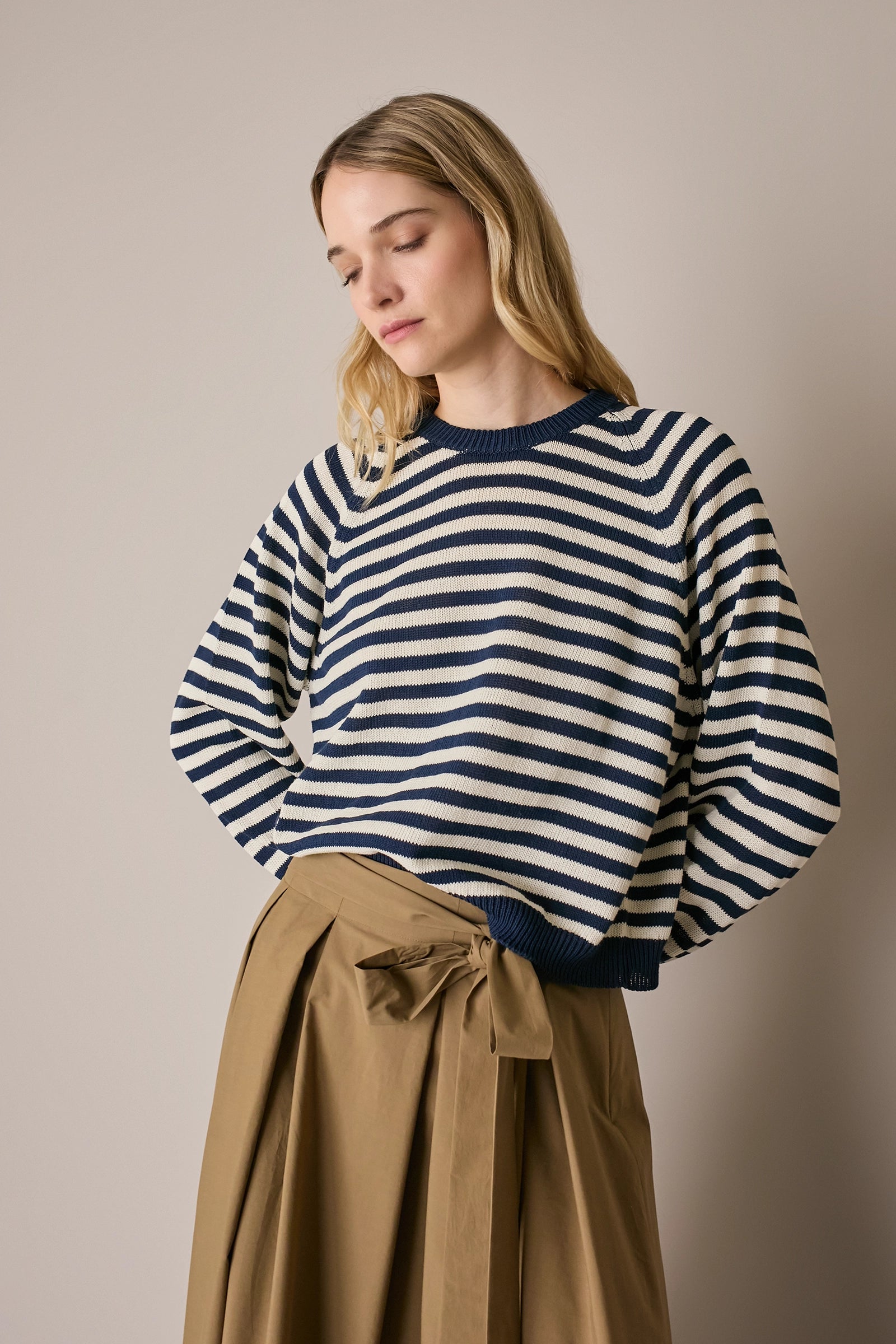 Maglia girocollo a righe