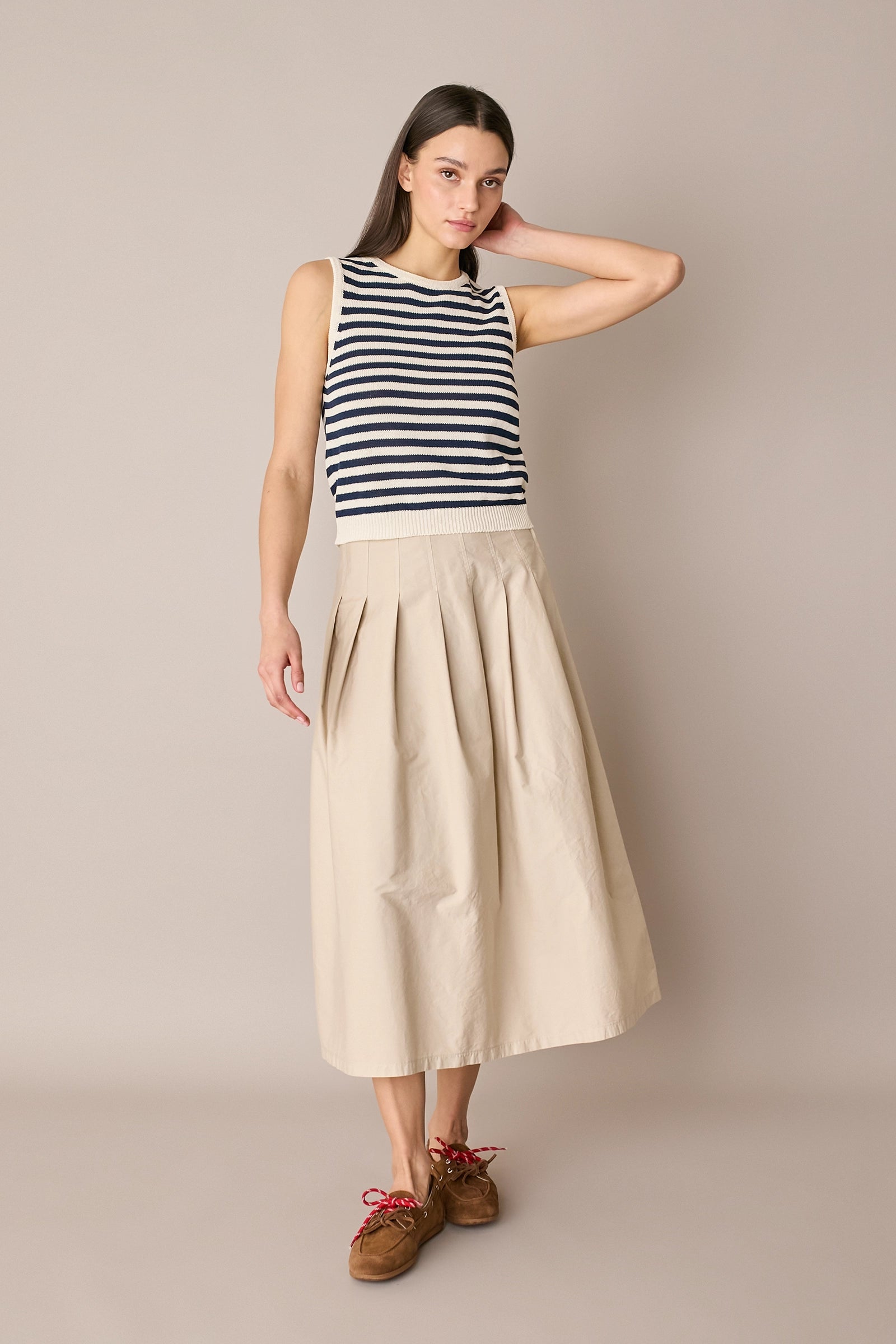 Top a righe in cotone