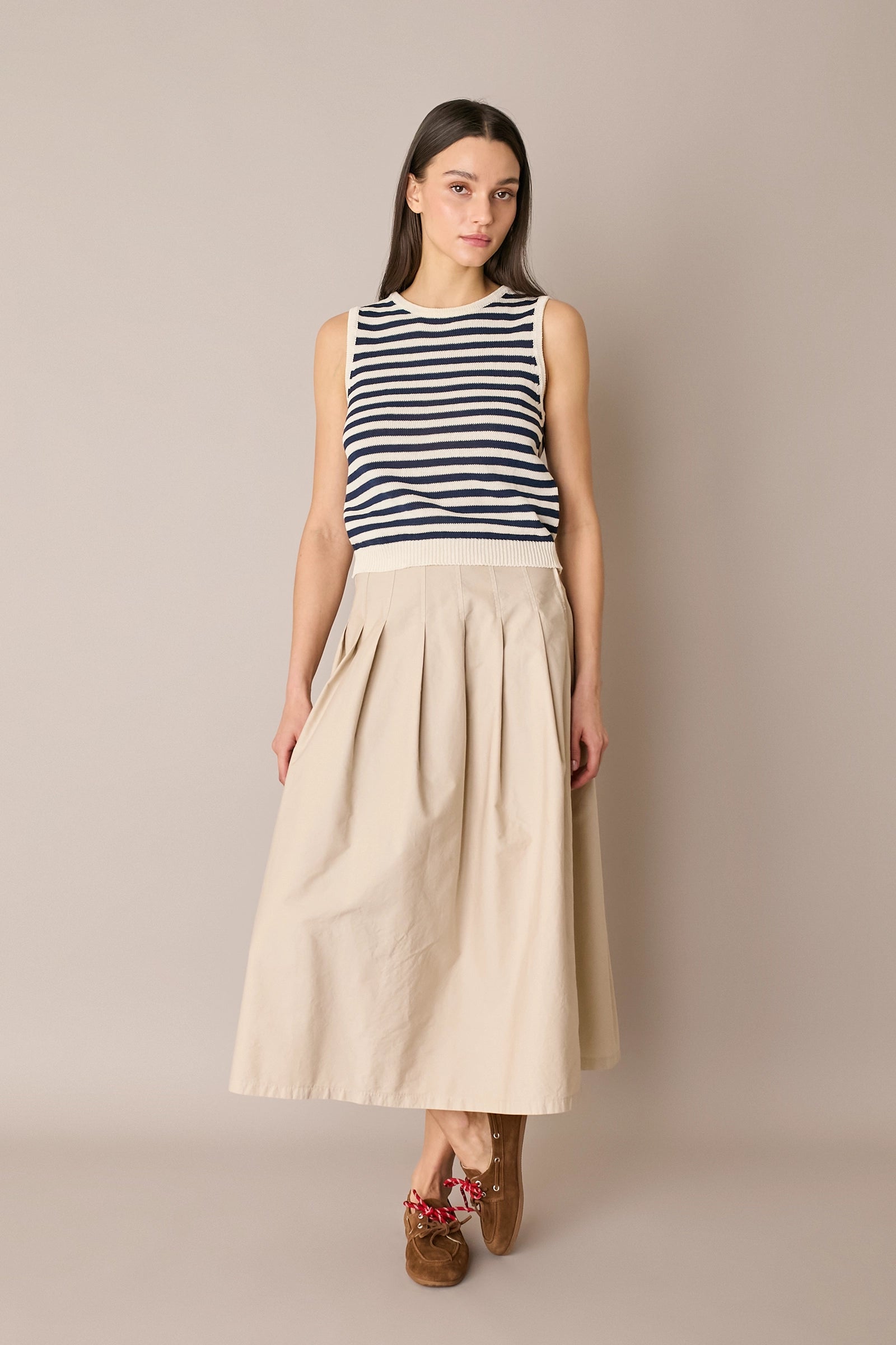 Top a righe in cotone