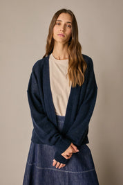 Cardigan senza bottoni in lana e alpaca