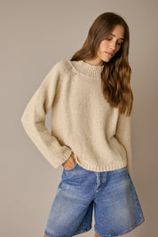 Maglia over in alpaca e cotone