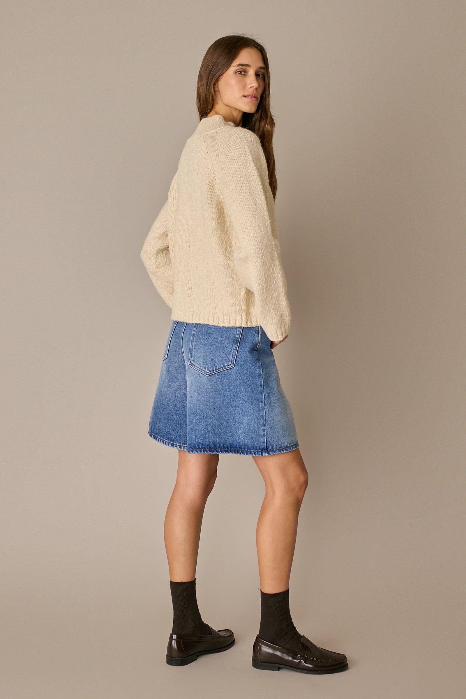 Maglia over in alpaca e cotone