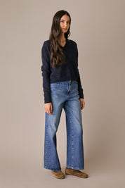 Maglia boxy in alpaca e mohair