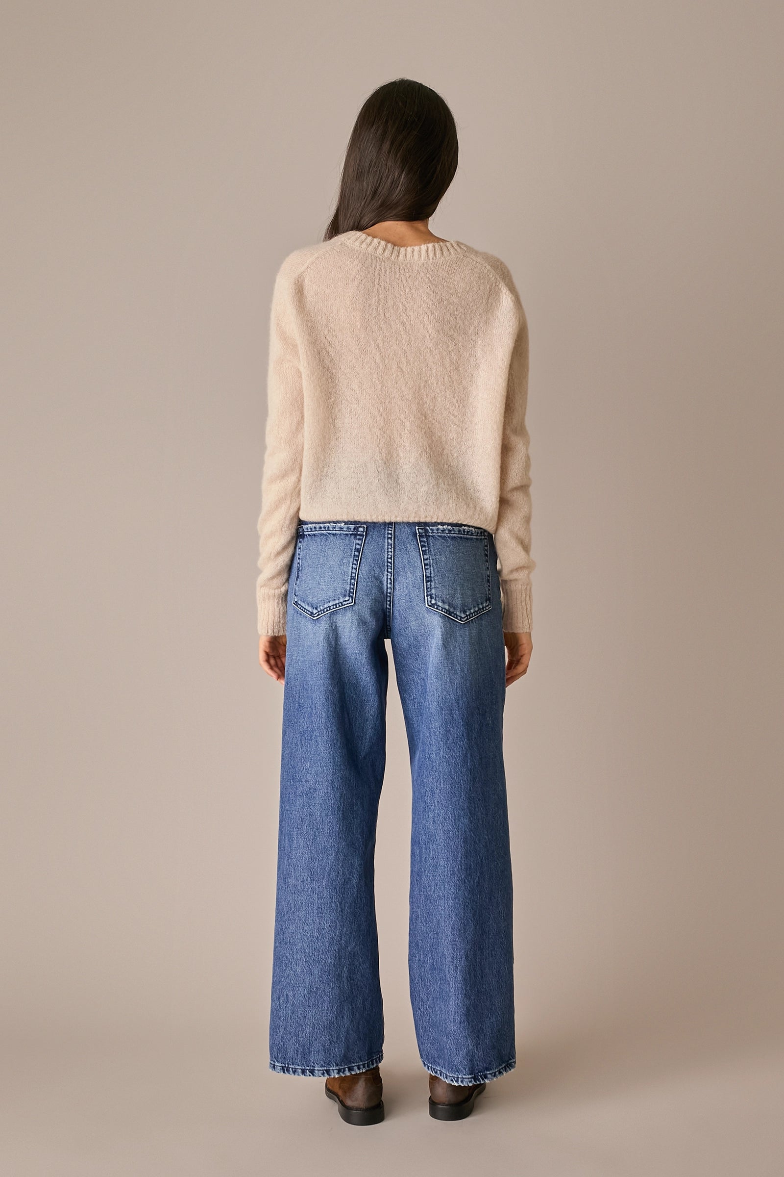 Maglia boxy in alpaca e mohair
