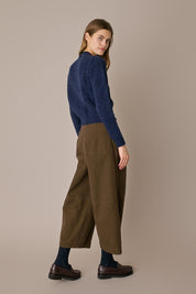 Cardigan in lana con sciarpa blu navy