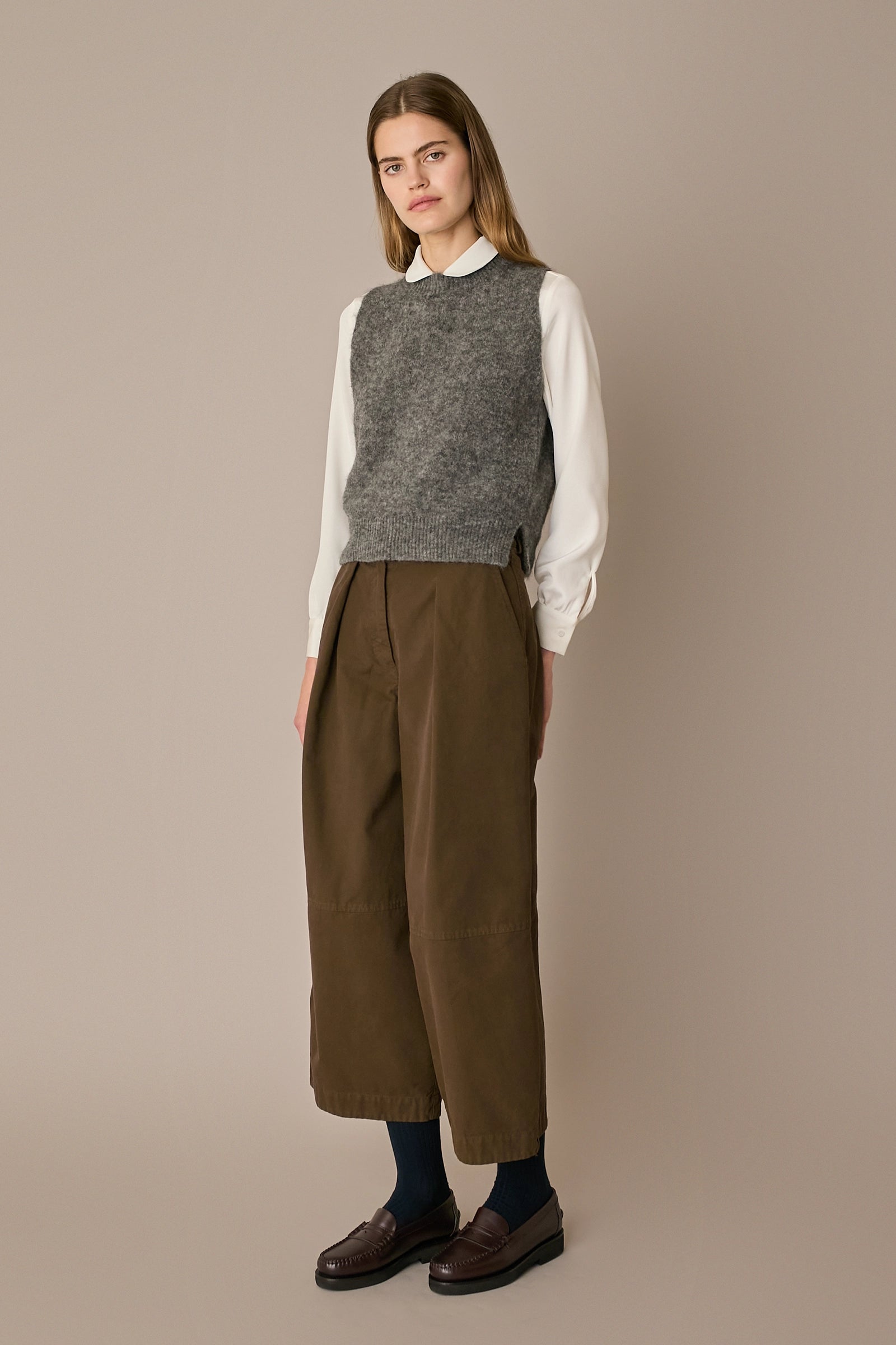 Gilet in lana e mohair grigio in lana e mohair, vestibilità regolare