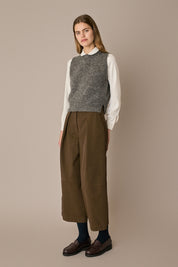 Gilet in lana e mohair grigio in lana e mohair, vestibilità regolare