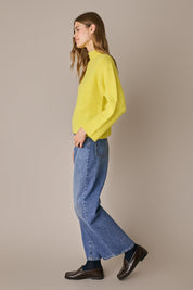 Maglia con collo vulcano giallino