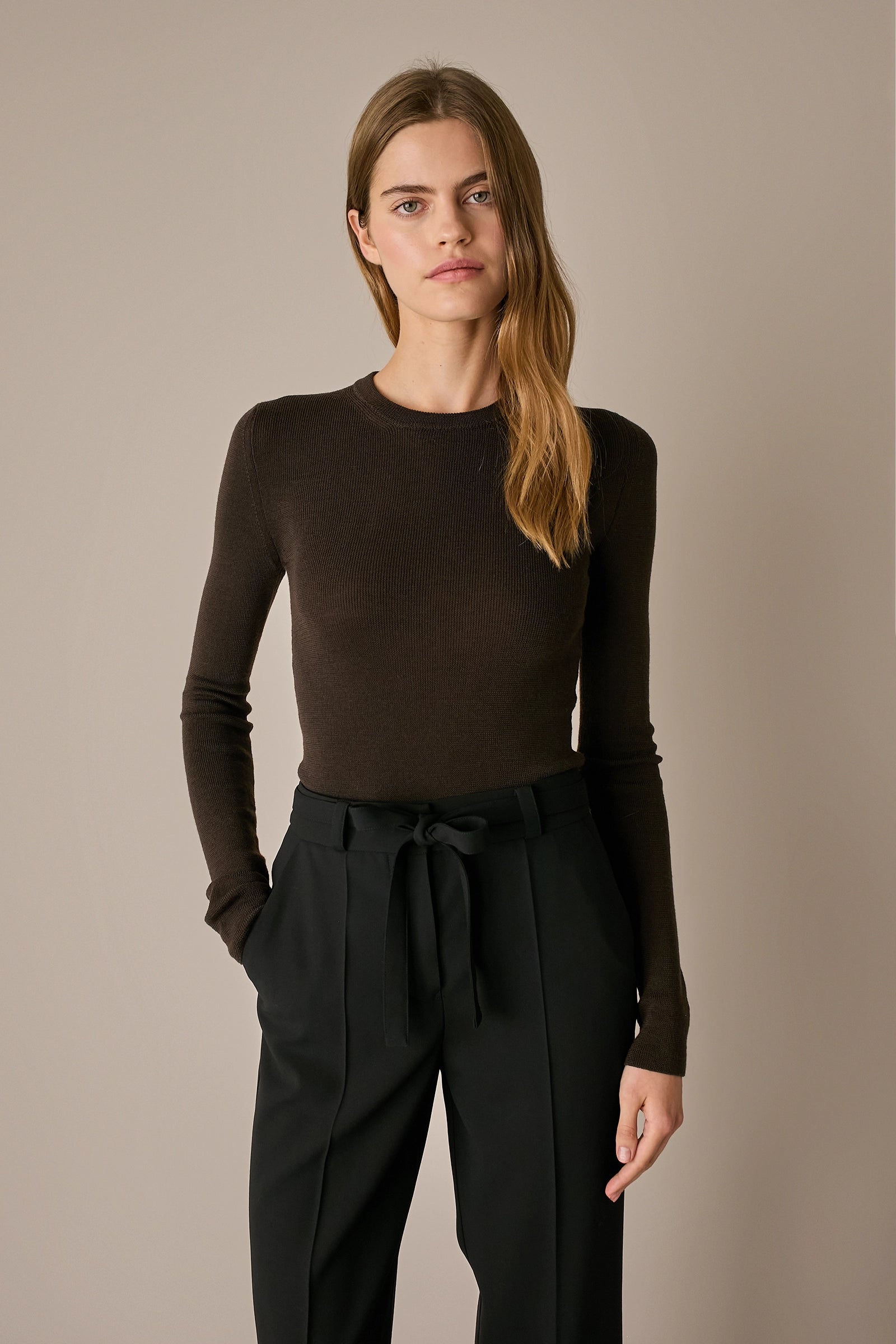 Maglia girocollo in lana Merino extrafine