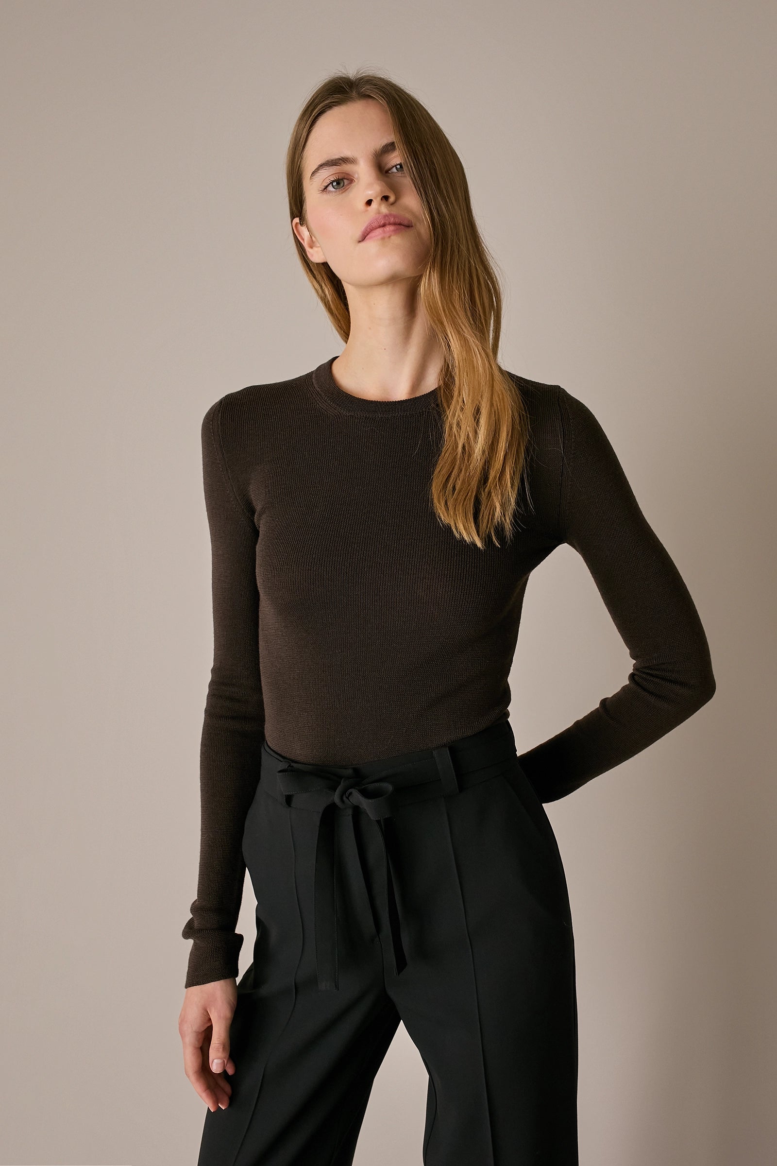 Maglia girocollo in lana Merino extrafine