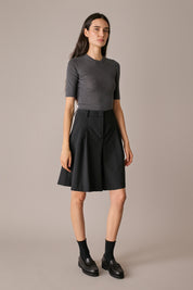 Maglia girocollo a mezze maniche grigio