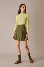 Maglia a trecce con colletto