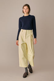 maglia girocollo in lana e cashmere caffe, lana e cashmere