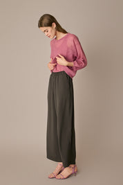 Girocollo con maniche ampie in blend di mohair