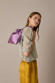 Girocollo con maniche ampie in blend di mohair