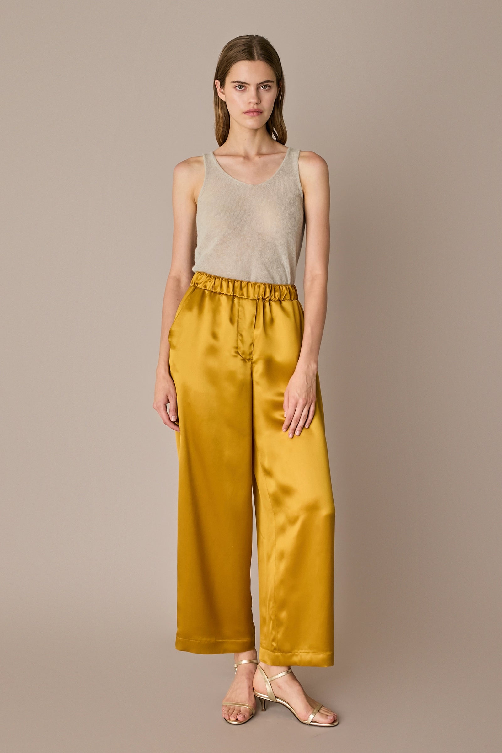 Canotta in blend di mohair acqua, in blend di mohair, scollo a V