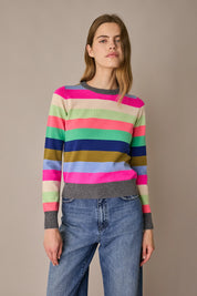 Maglia a righe in lana e cashmere