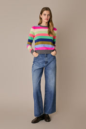 Maglia a righe in lana e cashmere