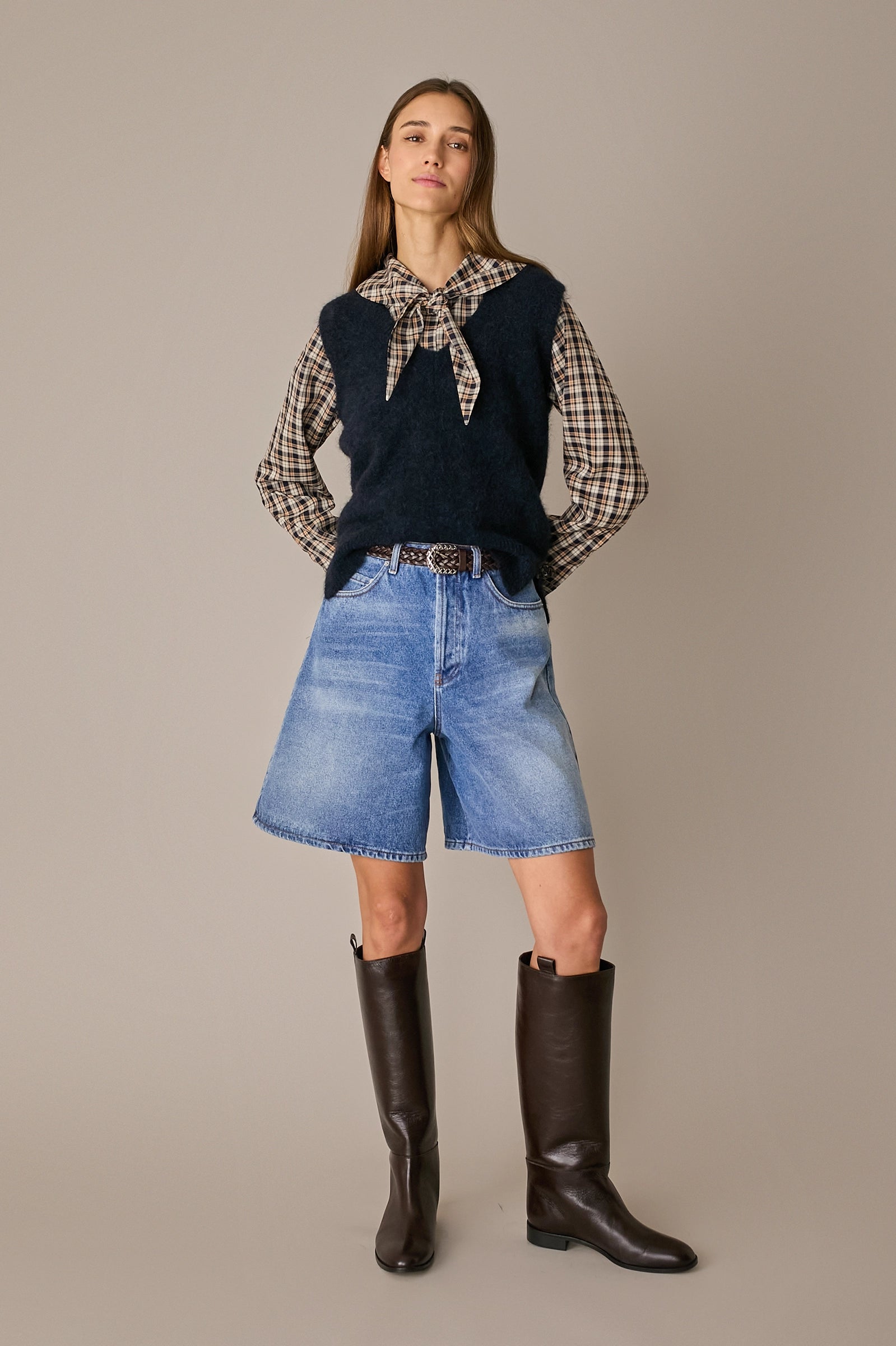 Gilet in mohair con scollo a V