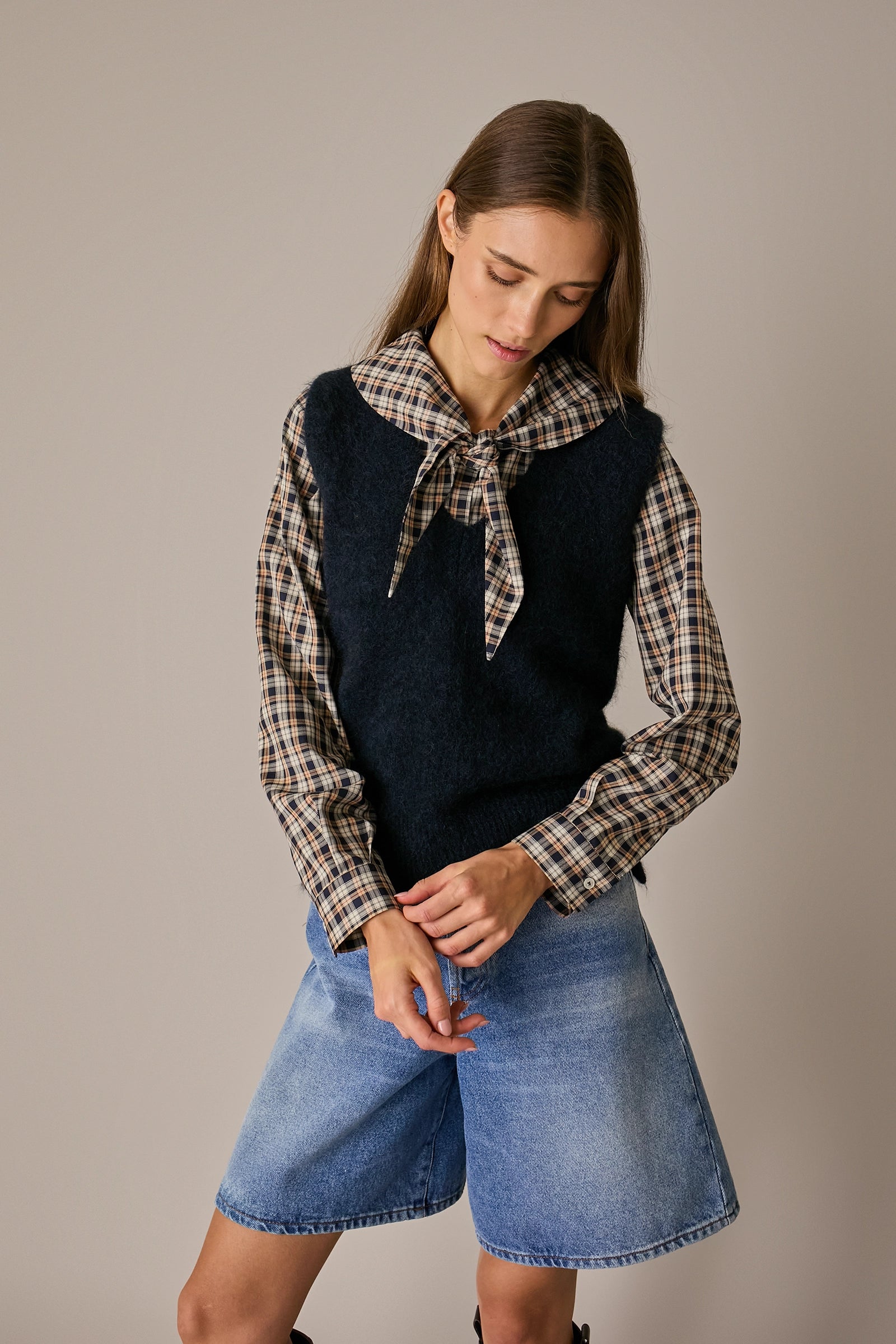Gilet in mohair con scollo a V