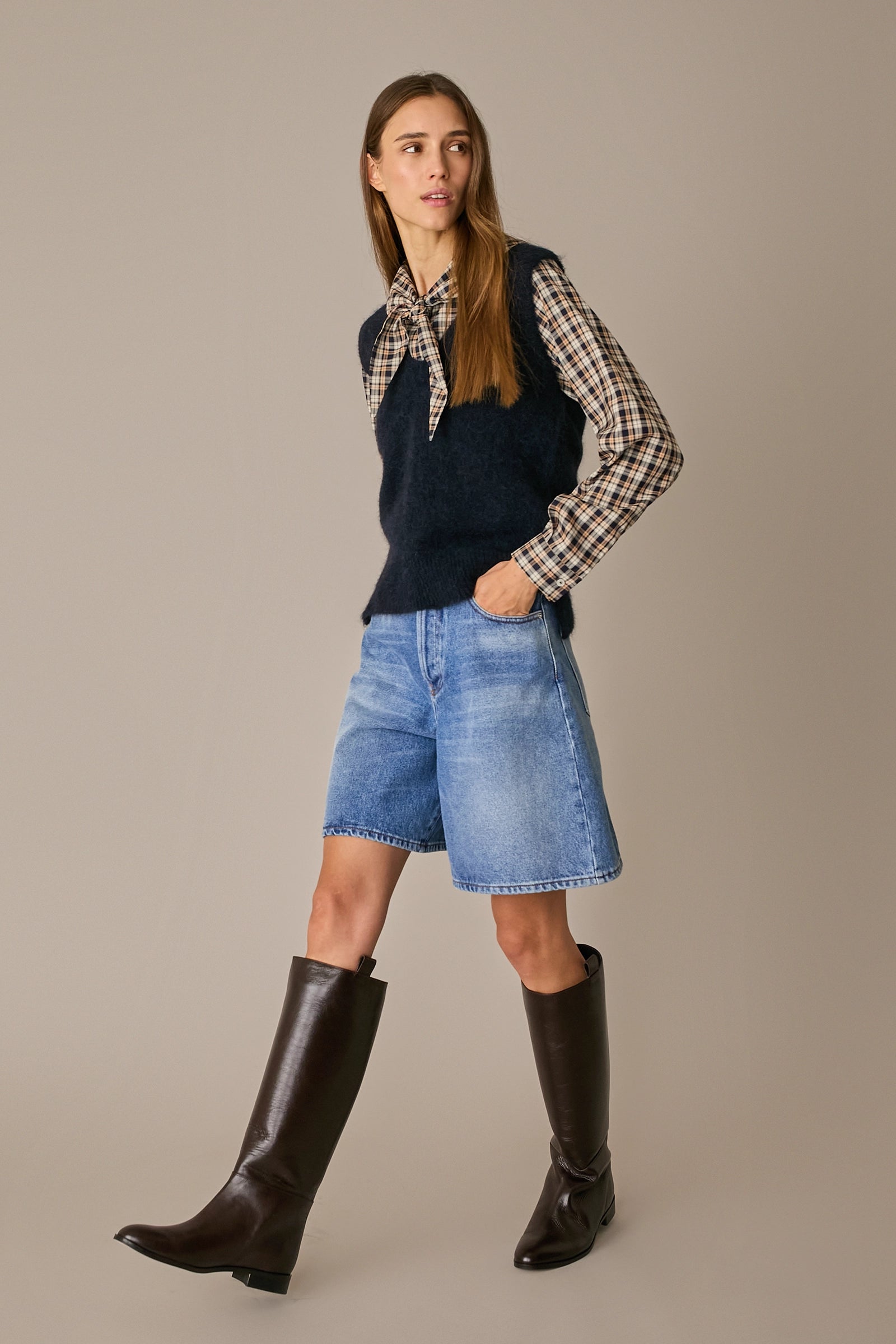Gilet in mohair con scollo a V