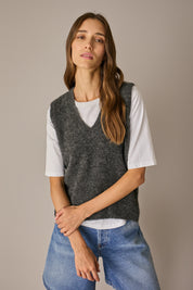 Gilet in mohair con scollo a V
