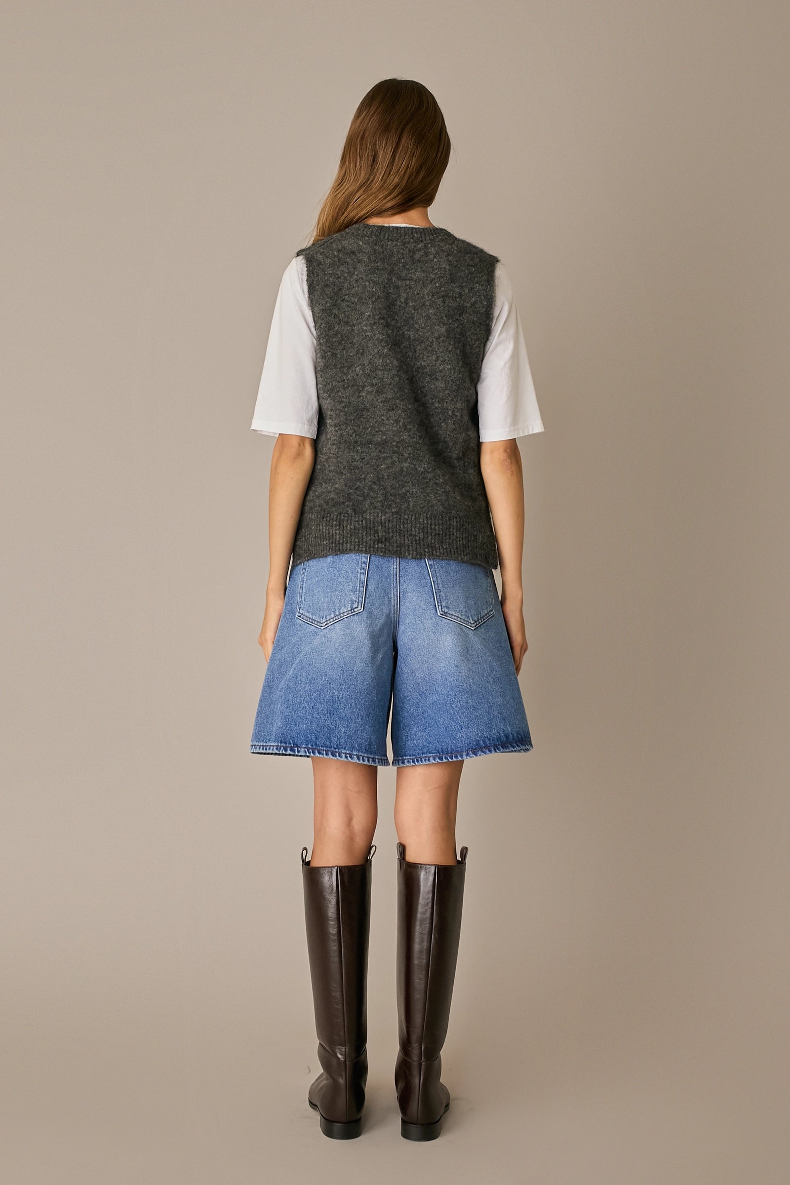 Gilet in mohair con scollo a V