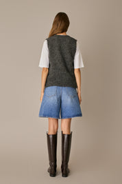 Gilet in mohair con scollo a V