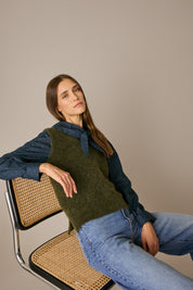 Gilet in mohair con scollo a V