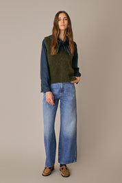 Gilet in mohair con scollo a V