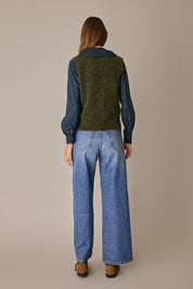 Gilet in mohair con scollo a V