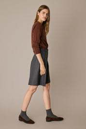 Cardigan in puro cashmere marrone, in cashmere, finitura raffinata
