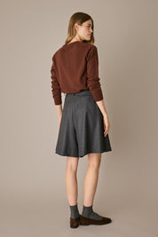 Cardigan in puro cashmere marrone, finitura pulita e struttura in puro cashmere