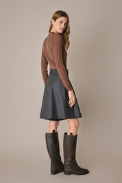 Maglia traforata in lana Merino extrafine