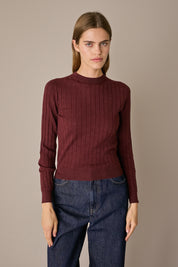 Maglia traforata in lana Merino extrafine