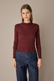 Maglia traforata in lana Merino extrafine
