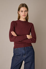 Maglia traforata in lana Merino extrafine