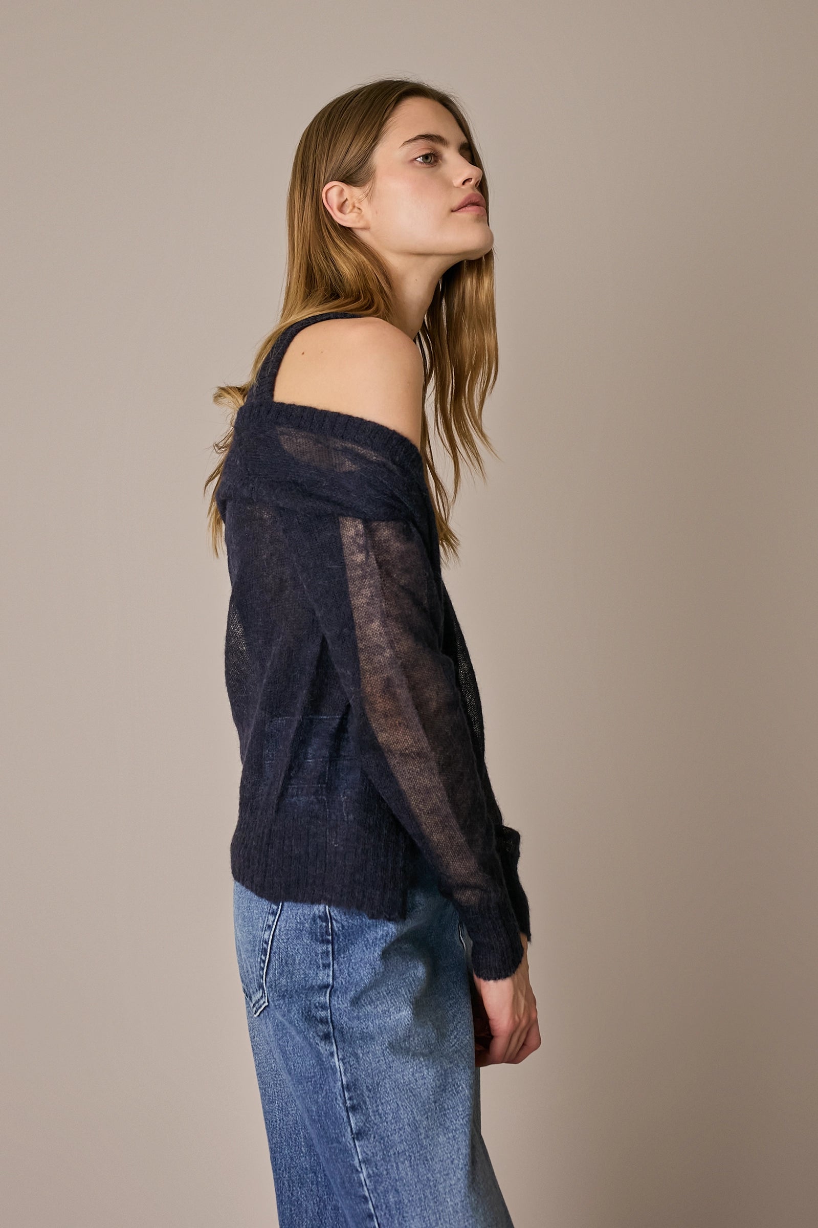 Set cardigan e top in alpaca e mohair