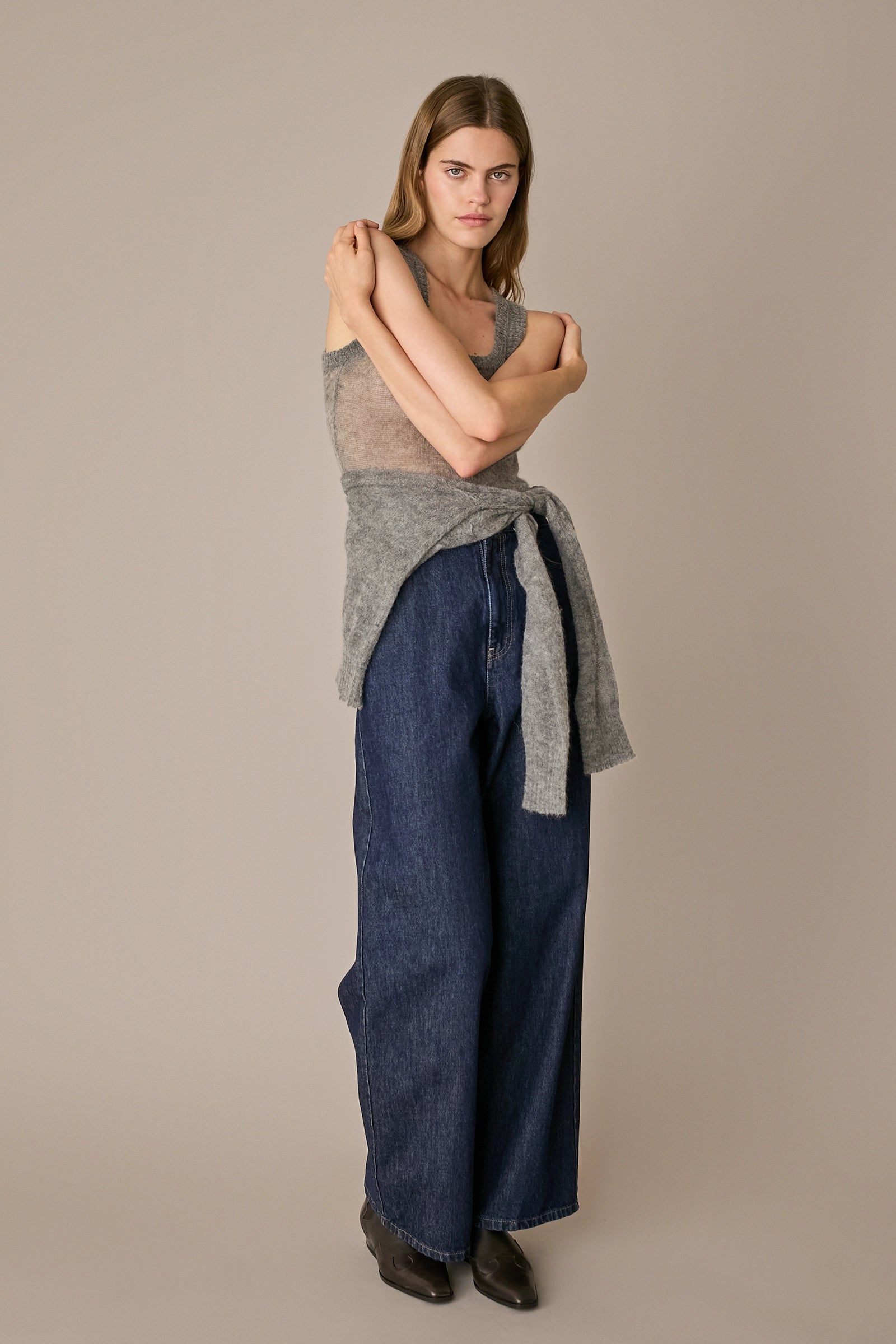 Set cardigan e top in alpaca e mohair