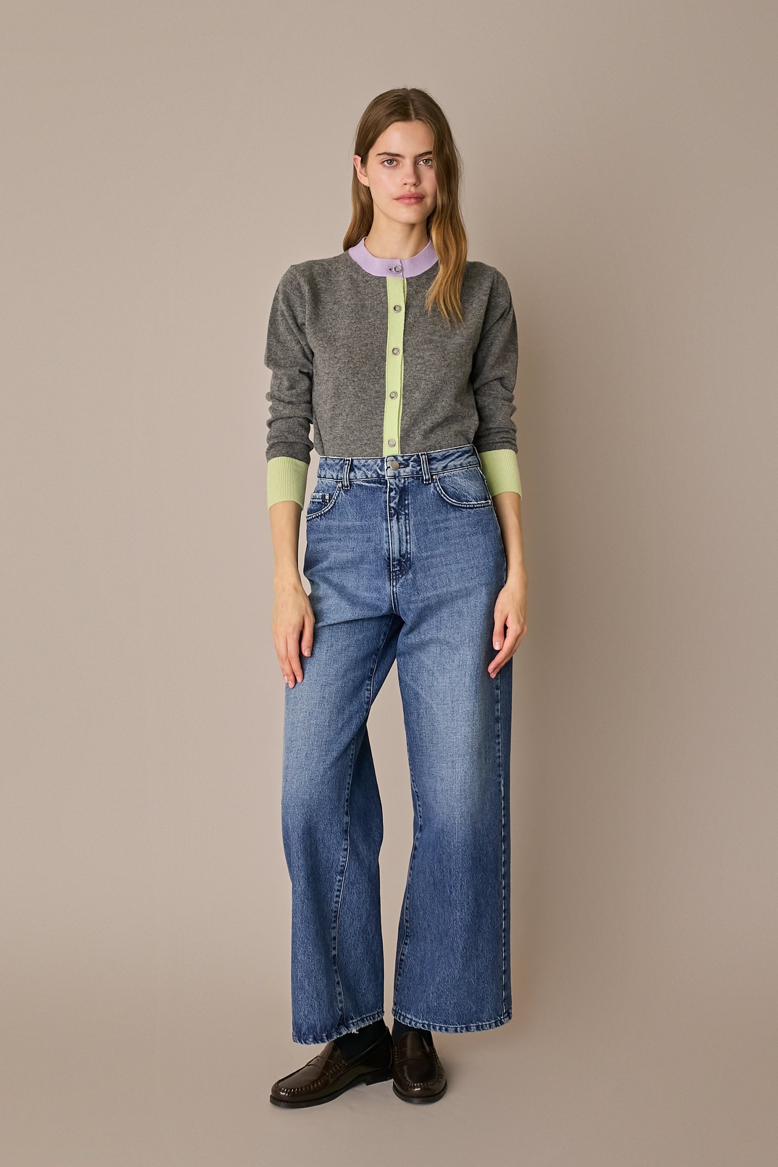 Cardigan colour block