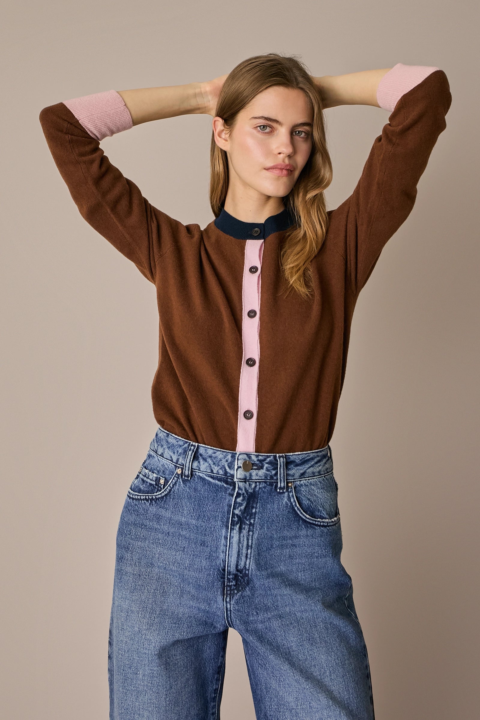 Cardigan colour block